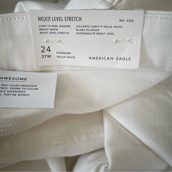 American Eagle jeans women’s white size 24 Curvy Hi-Rise  jeggings bright NWT - Picture 7 of 16